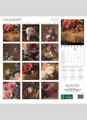 Jan Van Huysum - the Masterpieces Wall Calendar 2026 - back