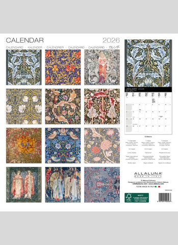 William Morris - the Masterpieces Wall Calendar 2026 - back