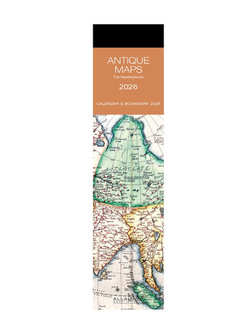 Antique Maps Bookmark Calendar 2026 - front
