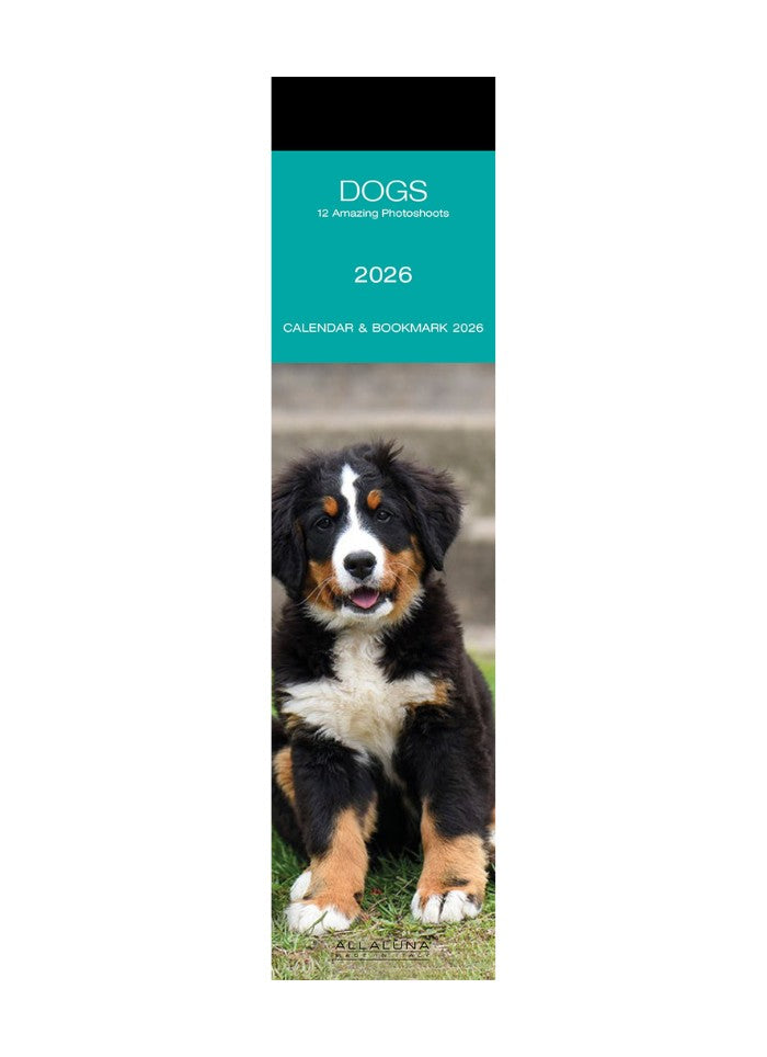 Dogs Bookmark Calendar 2026 - front