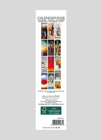 Dali Bookmark Calendar 2026 - back