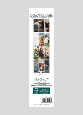 Cats Bookmark Calendar 2026 - back