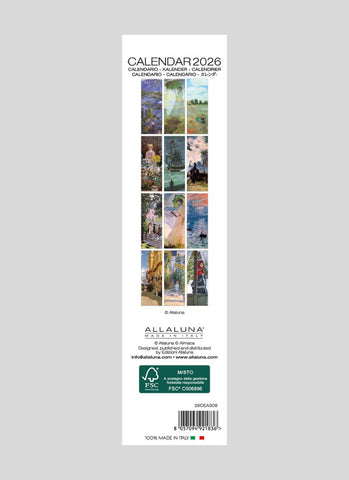 Monet Bookmark Calendar 2026 - back