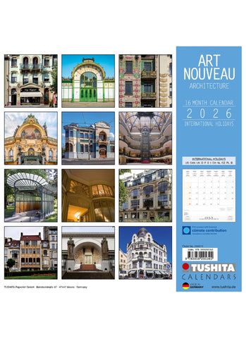 Art Nouveau Architecture Wall Calendar 2026 - back