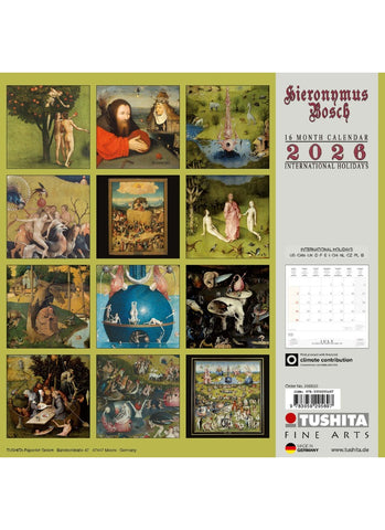 Hieronymus Bosch Wall Calendar 2026 - back
