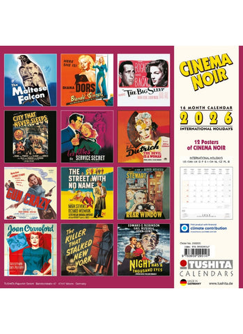 Cinema Noir Wall Calendar 2026 - back