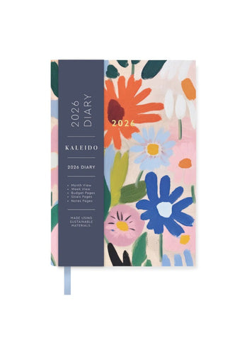 Kaleido A6 Small Diary 2026 - Gouache Floral