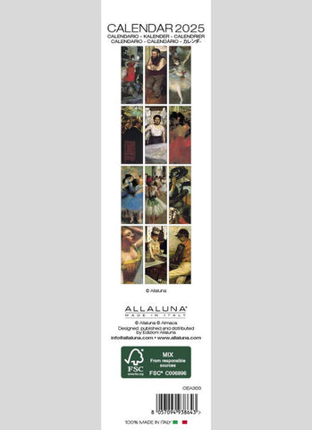 Degas Bookmark Calendar 2025 - back