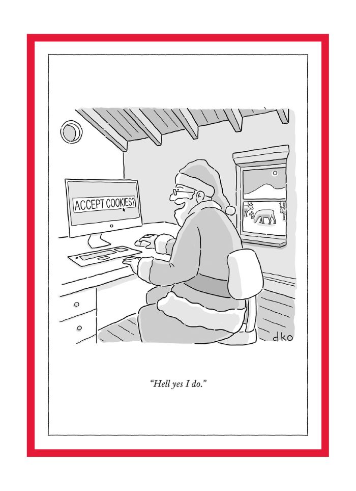 New Yorker Cartoon Christmas Card - Accept Cookies
