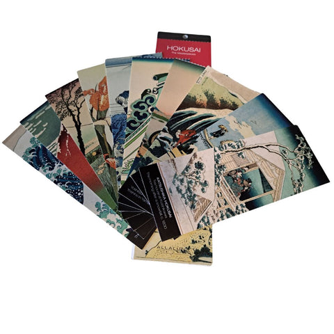 Sample of bookmarks removed from the Hokusai bookmark calendar 2023
