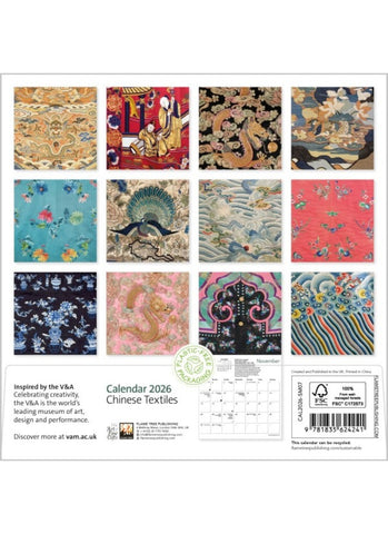 V&A: Chinese Textiles Mini Wall Calendar 2026