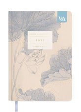 Floral design notebook with 2022 calendar on beige background