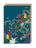 Green card with native flowers. Pip and Pod Wildflower Bloom Mini Card.