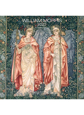William Morris 2021 calendar with angel design on a white background