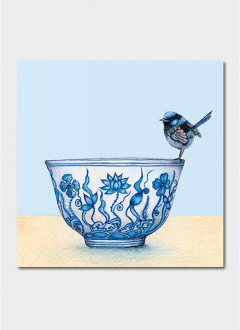 Michaela Laurie art card - The Wren and the Lotus Bowl