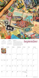 Calendar with vintage-style illustrations and September text