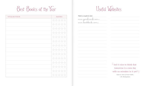 The Book Lover's Desk Diary 2026 - internal view