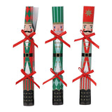 3 Mini Saucer crackers. Green and red Nutcracker.