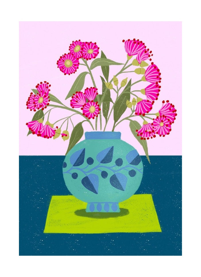 Art card by Jill Brailsford Gillian Mary - Pink Eucalyptus.