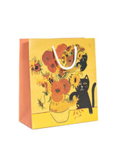 Niaski Gift Bag - Van Gogh Sunflower Cat - Medium