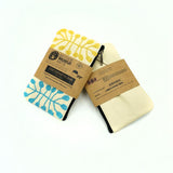 Two eco-friendly products with floral designs on a white background