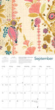 Floral patterned calendar page for September with decorative elements.