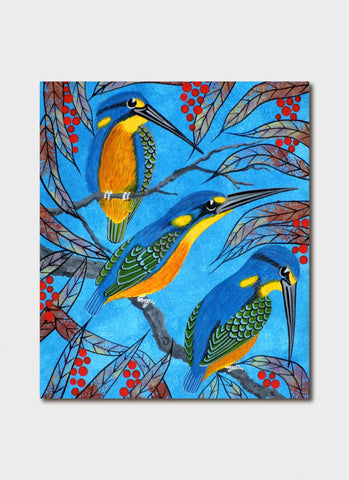 Oral James Roberts art card - Kingfishers
