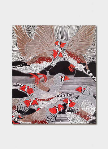 Christine Upton art card - The Crowded Waterhole
