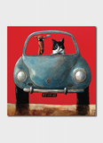 Ed Van Der Hoek cat and dog card