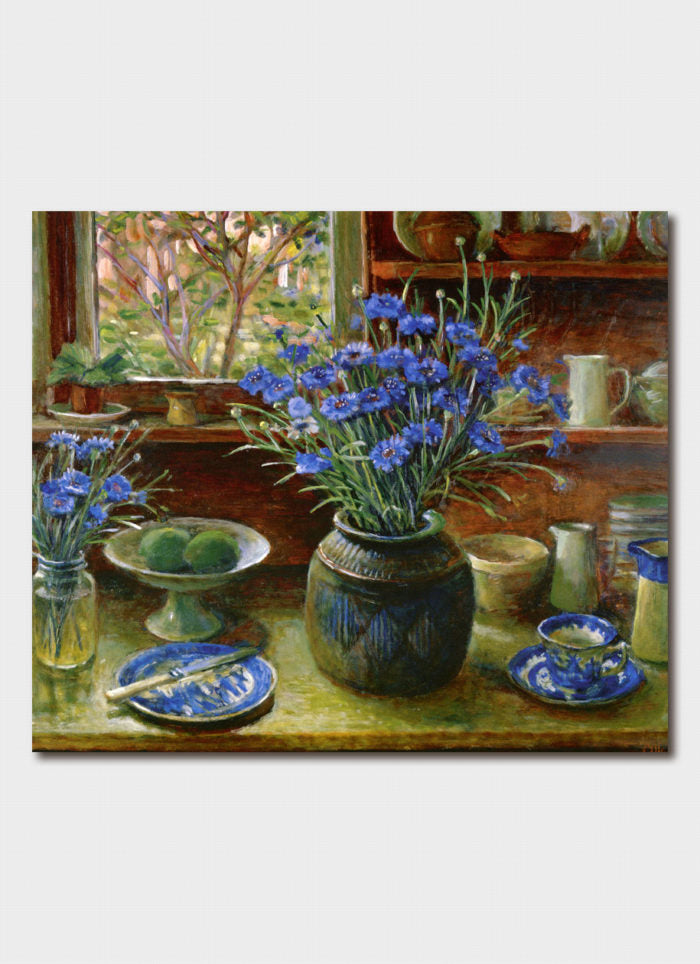 Margaret Olley - Afternoon Interior with Cornflowers