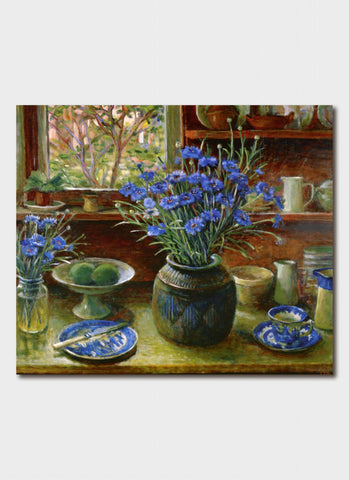 Margaret Olley - Afternoon Interior with Cornflowers