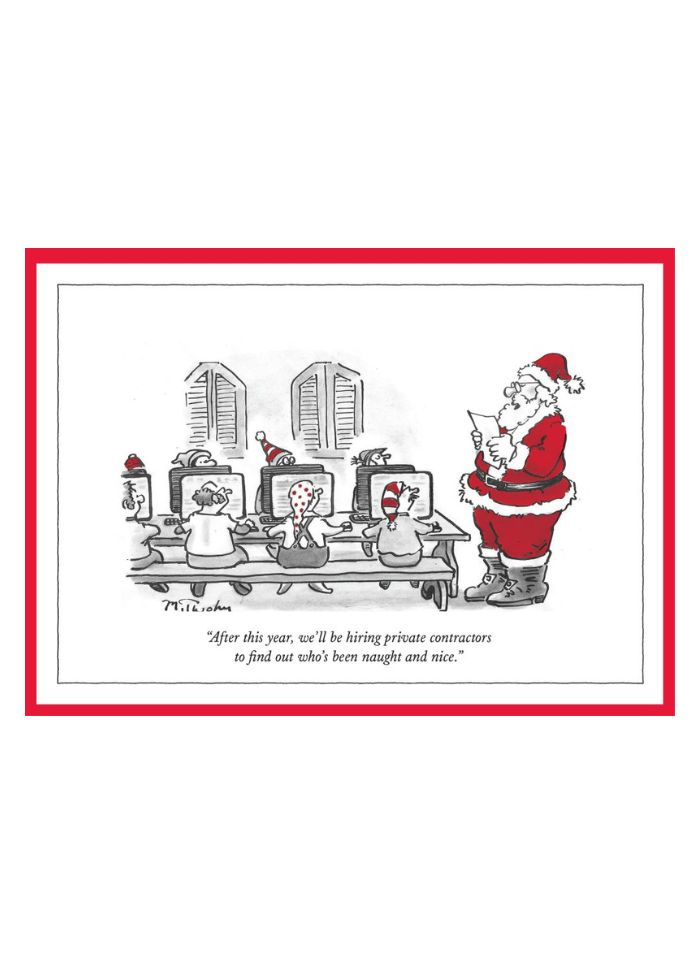 New Yorker Cartoon Christmas Card - Private Contractors