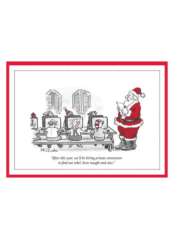 New Yorker Cartoon Christmas Card - Private Contractors