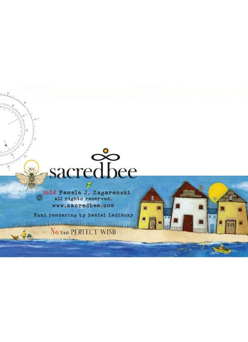 Sacredbee greeting card - Perfect Wind - back of card