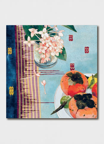 Cressida Campbell art card - Persimmons & Silk