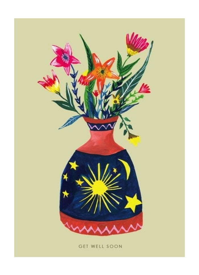 Hutch Cassidy greeting card - Bottle of Flowers