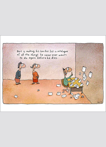 Leunig cartoon card - Bucket List