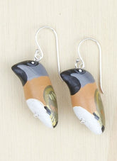 Songbird Earrings - Black Throated Finch