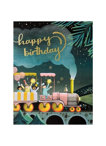 Joo Joo Paper Foil Card - Train Birthday