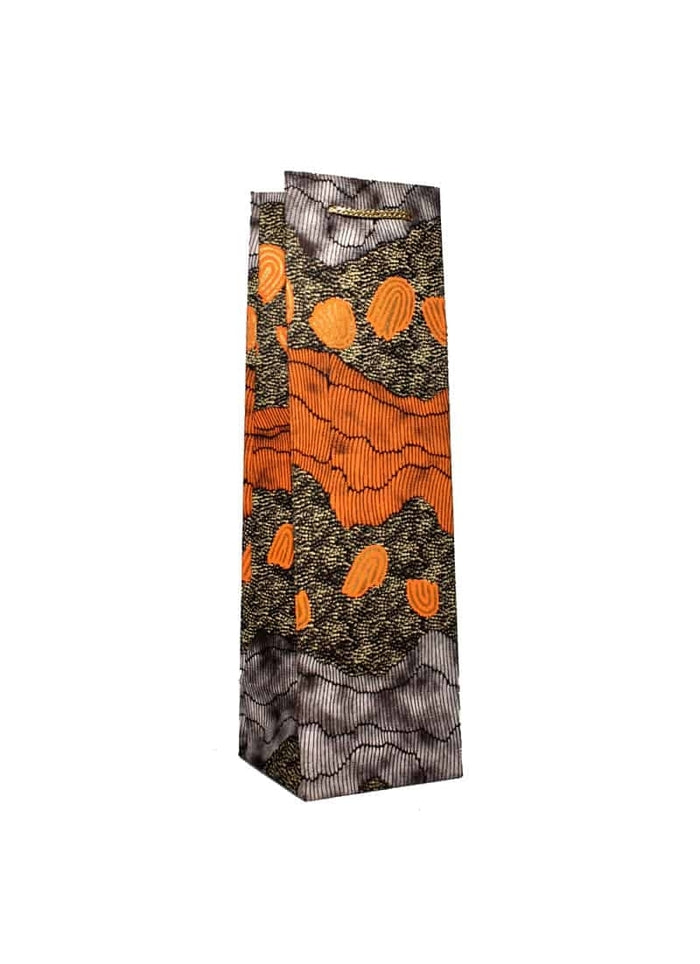 Better World Arts Handmade Paper Bottle Gift Bag - Damien & Yilpi Marks