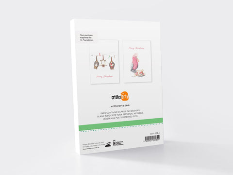 White card with illustrations and text on a white background