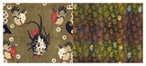 Textile with bird pattern on a green background
