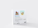 Book cover with illustrations and text on a white background