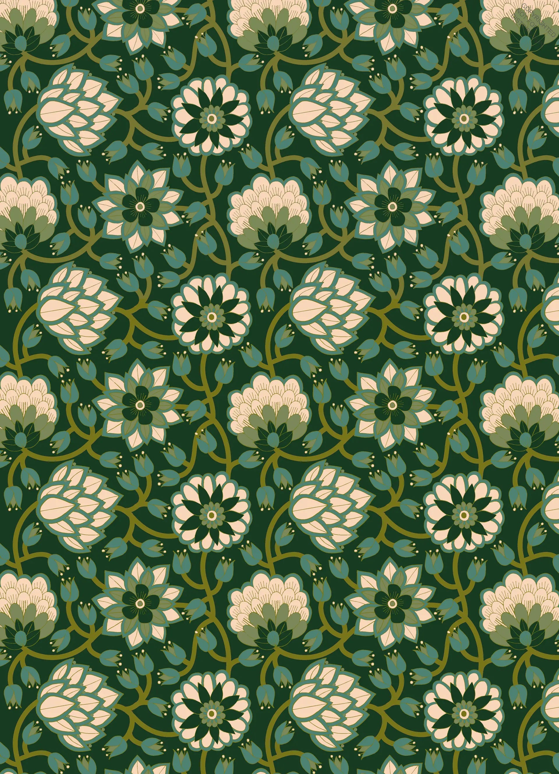 All Wrapped Up - Christmas by Jocelyn Proust - green and white pattern