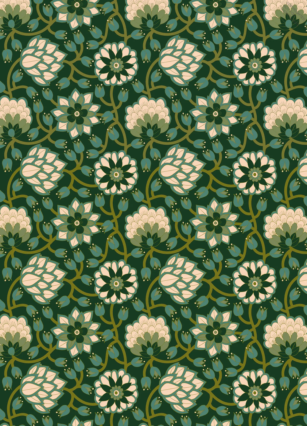 All Wrapped Up - Christmas by Jocelyn Proust - green and white pattern