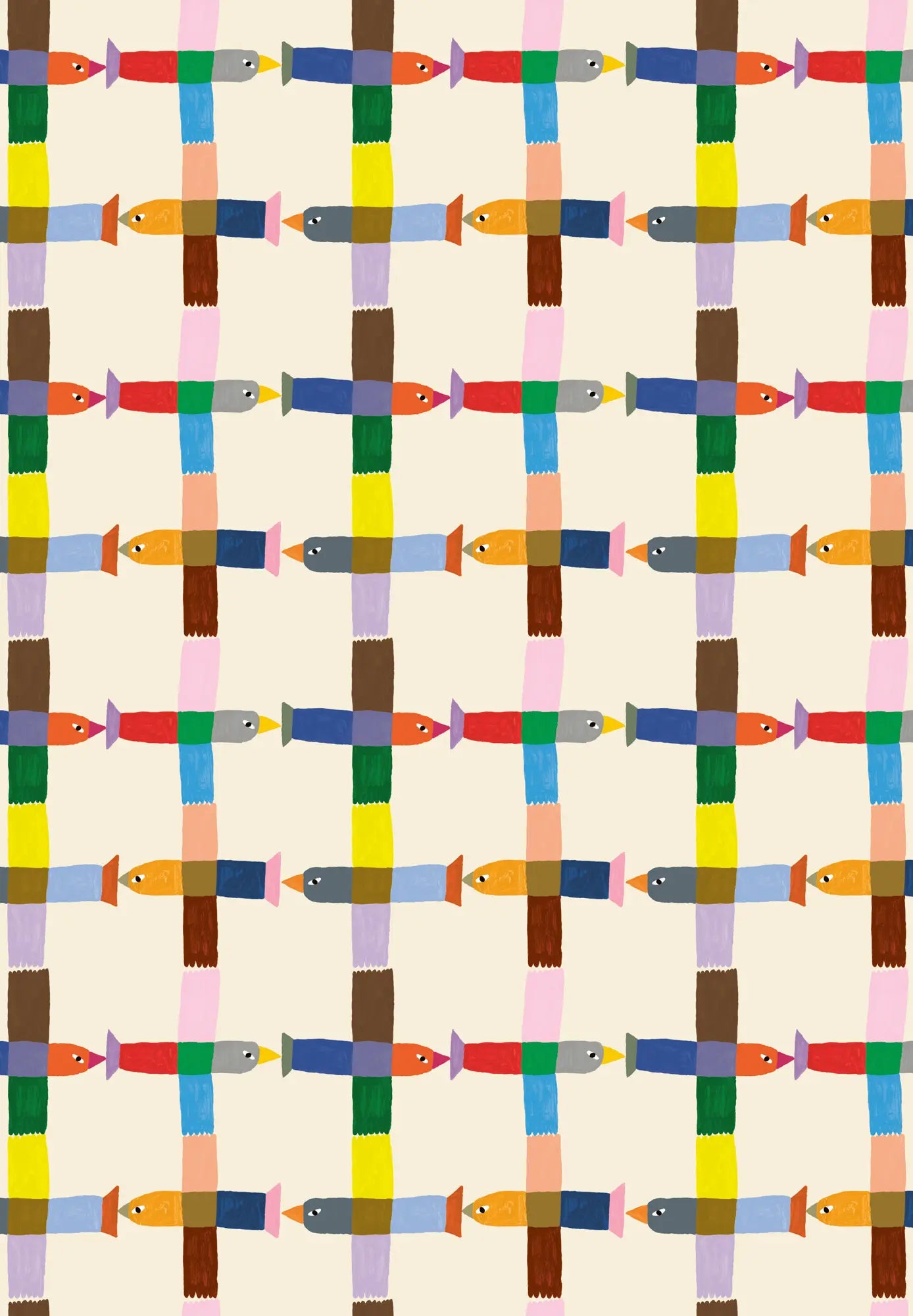 Colourful wrapping paper by Min Pin colourful birds