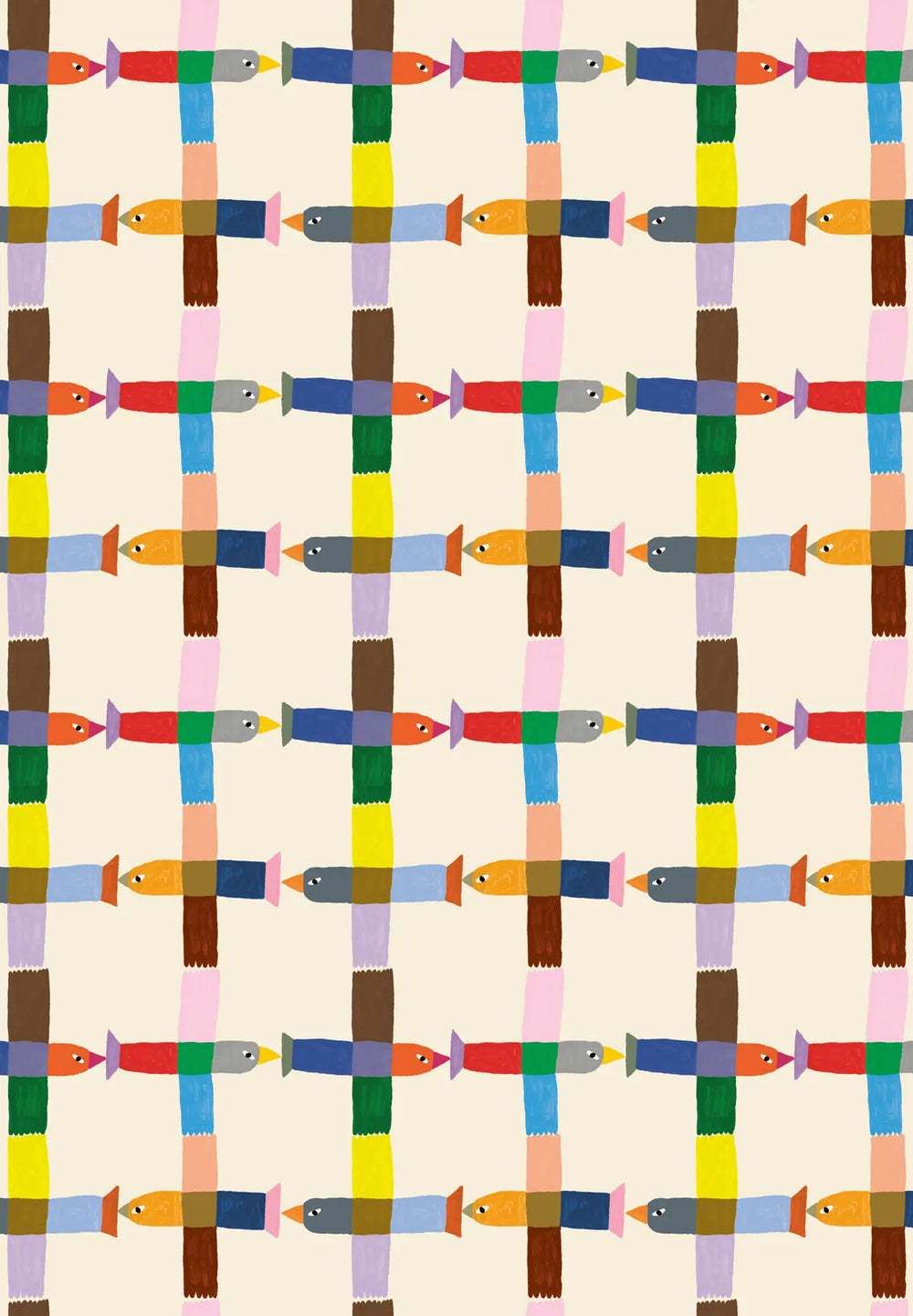 Colourful wrapping paper by Min Pin colourful birds