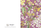Floral and nature-themed notebook with illustrations on a purple background