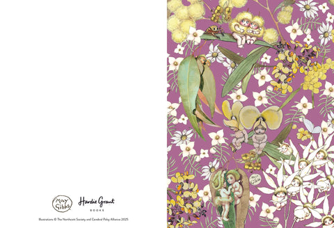 Floral and nature-themed notebook with illustrations on a purple background