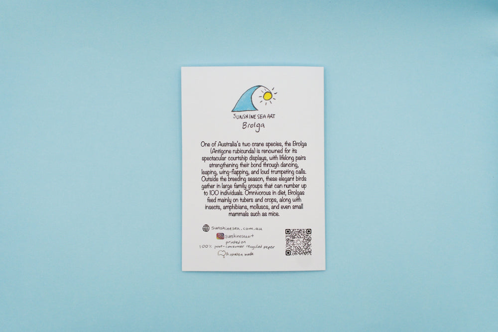 Card with text and a wave design on a blue background